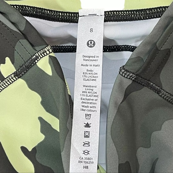 ⚡️SOLD⚡️Lululemon Fast Free High-Rise Crop Tight Leggings Camo Crispin Green - Picture 6 of 15